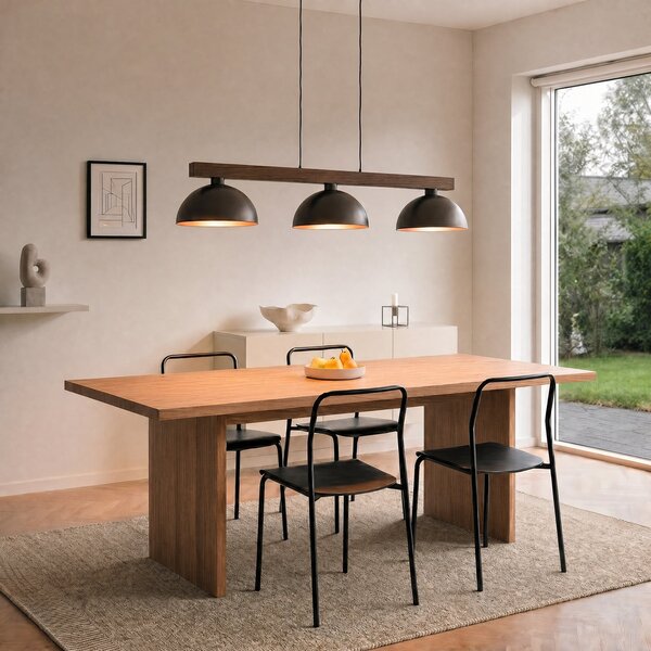 TK Lighting Visoka svetilka Oslo, rjava, s tremi žarnicami, dolžina 118 cm, E27, zatemnjen, Rjava / rjasta, Dnevna soba / jedilnica, Kovina, Sodobni