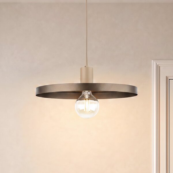 TK Lighting Visoka svetilka Sila, rjava/pesek, kovina, Ø 45 cm, E27, zatemnjen, Rjava / rjasta, Dnevna soba / jedilnica, Kovina, Sodobni