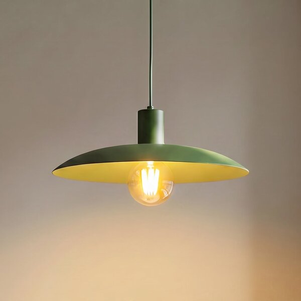 TK Lighting Visoka svetilka Astra, zelena, kovinska, Ø 41 cm, E27, zatemnjen, Zelena, Dnevna soba / jedilnica, Kovina, Sodobni