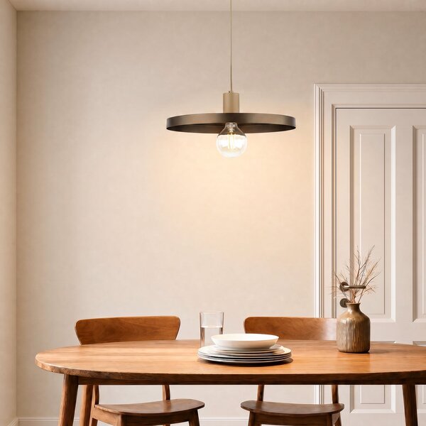 TK Lighting Visoka svetilka Sila, rjava/pesek, kovina, Ø 45 cm, E27, zatemnjen, Rjava / rjasta, Dnevna soba / jedilnica, Kovina, Sodobni