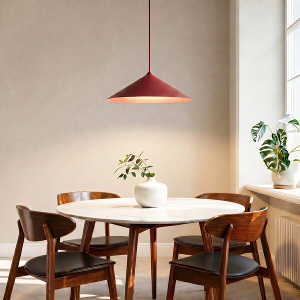 TK Lighting Visoka svetilka Lume XL, bordo rdeča, kovina, Ø 49 cm, GX53, zatemnjen, Rdeča, Dnevna soba / jedilnica, Kovina, Sodobni