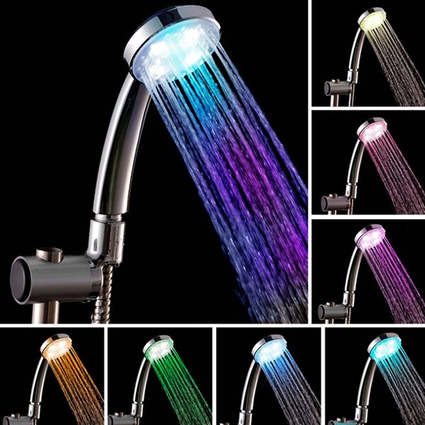 RGB LED tuš ročka krom 7 barv