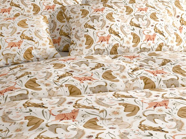 Bombažna posteljnina WILD CATS barvita Dimenzije posteljnine: 70 x 90 cm | 140 x 220 cm