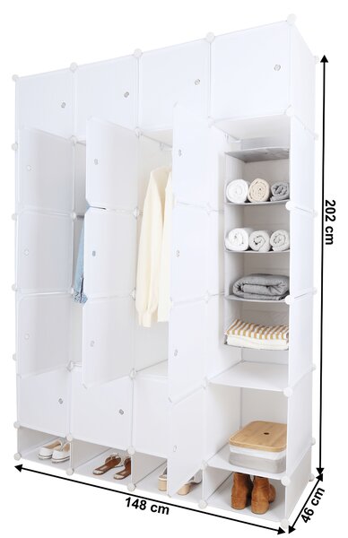 KONDELA Modularna večnamenska omara, bela, ZAFOD
