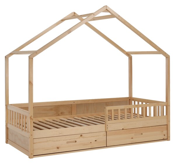 KONDELA Montessori postelja, 90x200, naravna, masivna, BIANKA