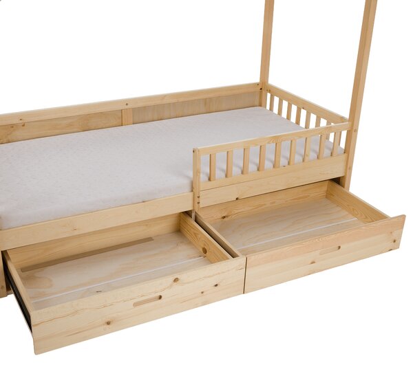 KONDELA Montessori postelja, 90x200, naravna, masivna, BIANKA