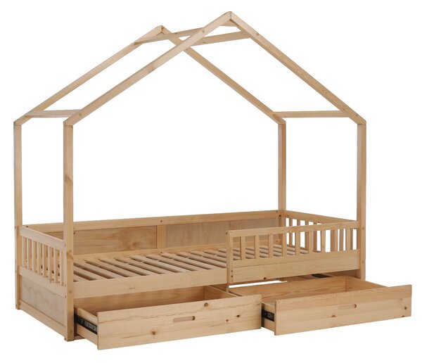 KONDELA Montessori postelja, 90x200, naravna, masivna, BIANKA