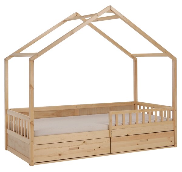 KONDELA Montessori postelja, 90x200, naravna, masivna, BIANKA