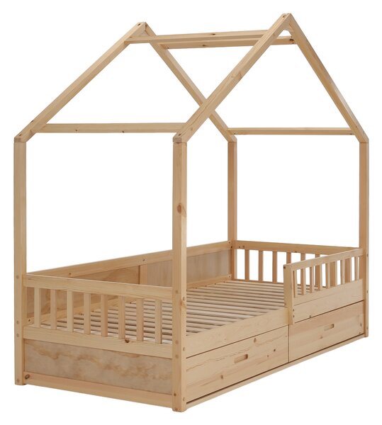 KONDELA Montessori postelja, 90x200, naravna, masivna, BIANKA