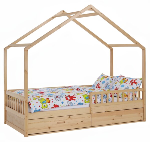 KONDELA Montessori postelja, 90x200, naravna, masivna, BIANKA