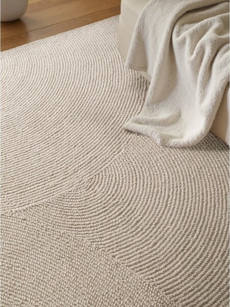 Ročno tkana volnena preproga v svetli naravni barvi 80x150 cm Calmio – Hanse Home