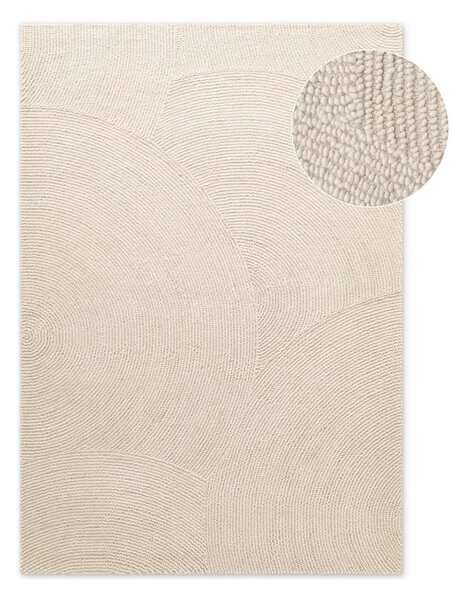 Ročno tkana volnena preproga v svetli naravni barvi 80x150 cm Calmio – Hanse Home