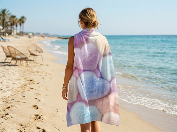 Hitro sušilna plažna brisača PASTELLA barvna 70 x 140 cm, 100% mikrotkanina