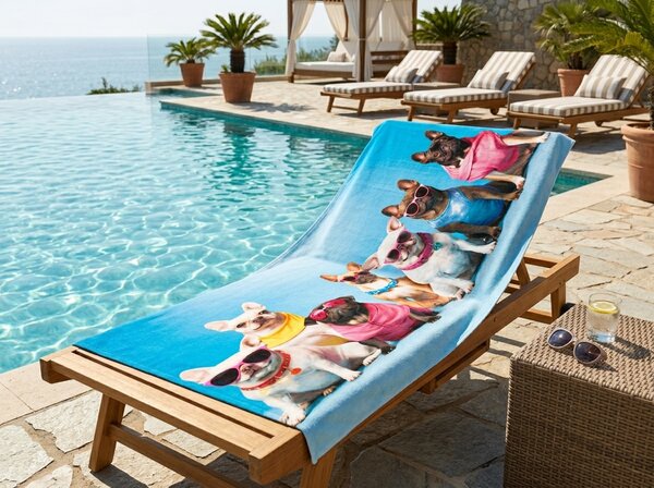 Hitrosušeča XL plažna brisača BULLDORIA barvna 100 x 180 cm, 100% mikrotkanina