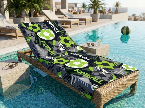Hitro sušeča XL plažna brisača GOAL pisana 100 x 180 cm, 100% mikrotkanina