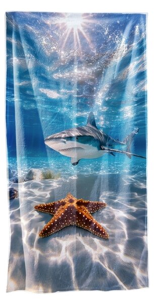 Hitro sušeča se plažna brisača AQUALIS modra 70 x 140 cm, 100% mikrotkanina