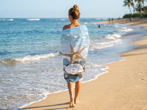 Hitro sušeča se plažna brisača MARBELLA barvna 70 x 140 cm, 100% mikrotkanina