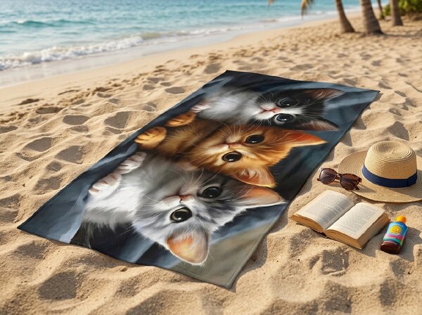 Hitro sušeča se plažna brisača CATTINO barvna 70 x 140 cm, 100% mikrotkanina