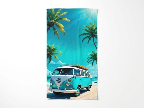 Hitrosušeča plažna brisača BREEZIO turkizna 70 x 140 cm, 100% mikrotkanina