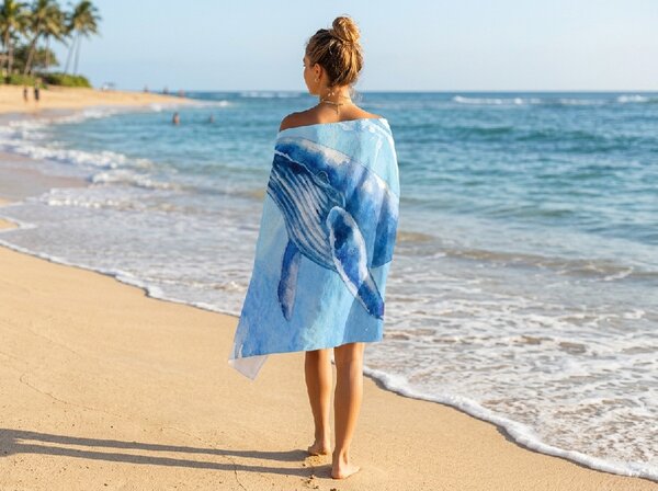 Hitrosušeča plažna brisača BALEANA modra 70 x 140 cm, 100% mikrotkanina