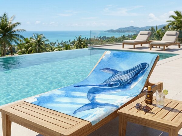 Hitrosušeča plažna brisača BALEANA modra 70 x 140 cm, 100% mikrotkanina