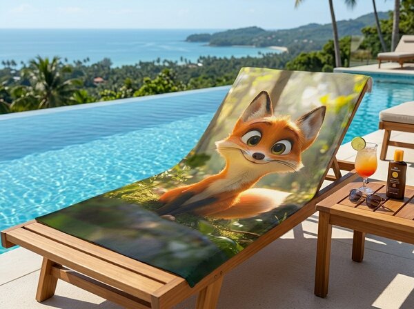 Hitrosušeča plažna brisača VULPINA barvna 70 x 140 cm, 100% mikrotkanina