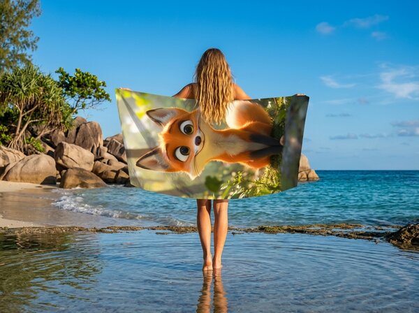 Hitrosušeča plažna brisača VULPINA barvna 70 x 140 cm, 100% mikrotkanina