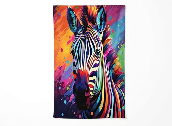 Hitrosušeča XL plažna brisača ZEBRINA barvna 100 x 180 cm, 100% mikrotkanina