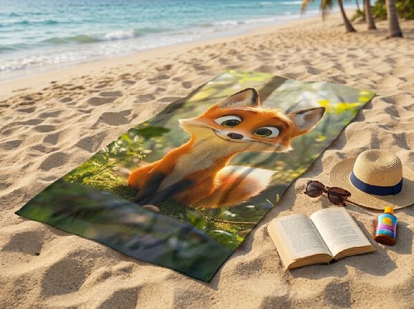 Hitrosušeča plažna brisača VULPINA barvna 70 x 140 cm, 100% mikrotkanina