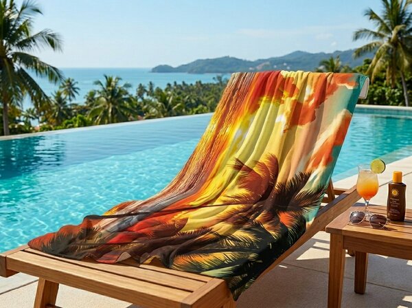 Hitrosušeča XXL plažna brisača AURORIA barvna 150 x 210 cm, 100% mikrotkanina