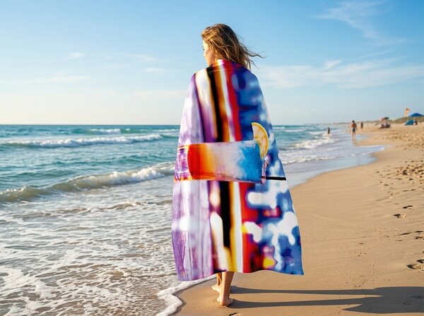 Hitrosušeča XXL plažna brisača FRIZZEL barvna 150 x 210 cm, 100% mikrotkanina
