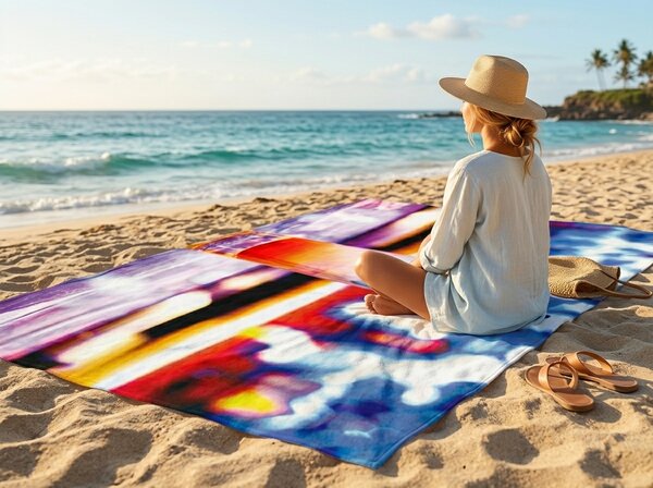 Hitrosušeča XXL plažna brisača FRIZZEL barvna 150 x 210 cm, 100% mikrotkanina