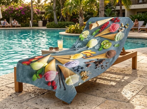Hitro sušeča XXL plažna brisača GELATTO barvna 150 x 210 cm, 100% mikrotkanina