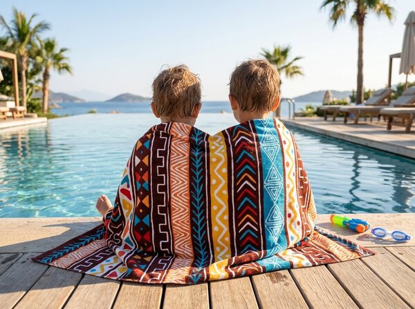 Hitrosušeča XXL pisana plažna brisača AZTECA 150 x 210 cm, 100% mikrotkanina