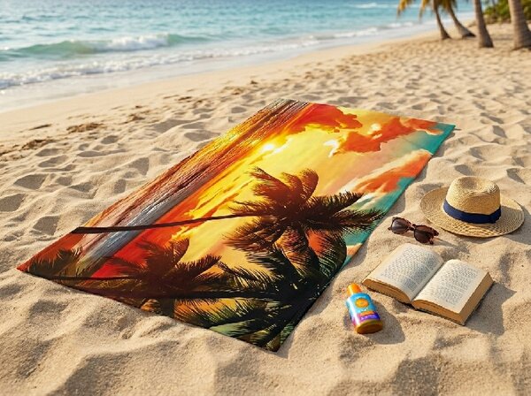 Hitrosušeča XXL plažna brisača AURORIA barvna 150 x 210 cm, 100% mikrotkanina