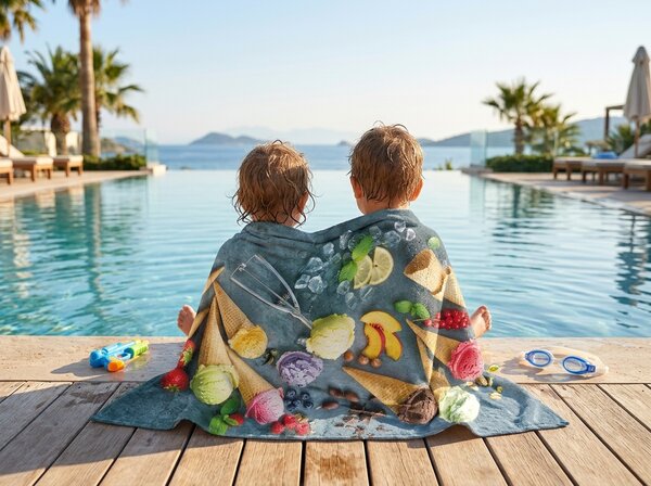 Hitro sušeča XXL plažna brisača GELATTO barvna 150 x 210 cm, 100% mikrotkanina