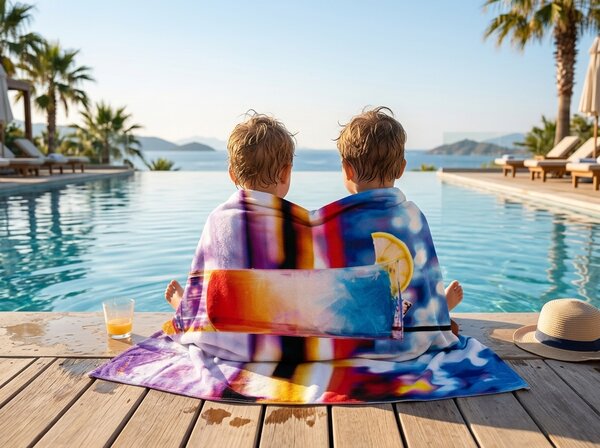 Hitrosušeča XXL plažna brisača FRIZZEL barvna 150 x 210 cm, 100% mikrotkanina