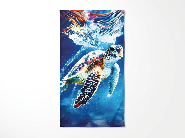 Hitrosušeča XXL plažna brisača CHELONIA modra 150 x 210 cm, 100% mikrotkanina