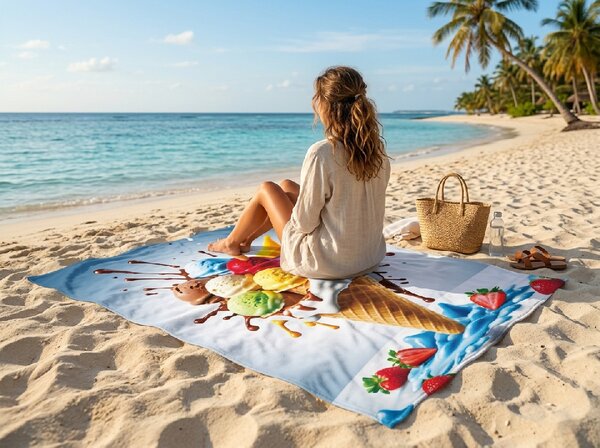 Hitrosušeča XXL plažna brisača DOLCINO barvna 150 x 210 cm, 100% mikrotkanina