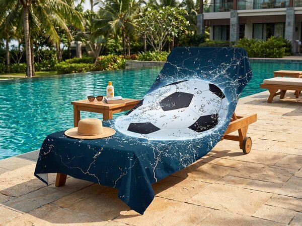 Hitro sušeča se XXL plažna brisača GOALIX modro-bela 150 x 210 cm, 100% mikrotkanina