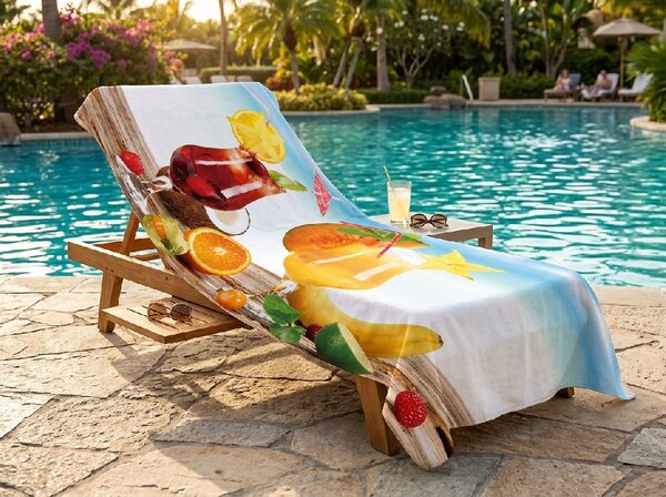 Hitro sušeča XXL plažna brisača DRINKOZA barvna 150 x 210 cm, 100% mikrotkanina