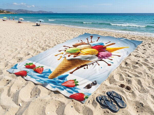 Hitrosušeča XXL plažna brisača DOLCINO barvna 150 x 210 cm, 100% mikrotkanina