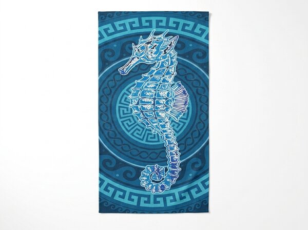 Hitrosušeča XXL plažna brisača HIPPORA modra 150 x 210 cm, 100% mikrotkanina