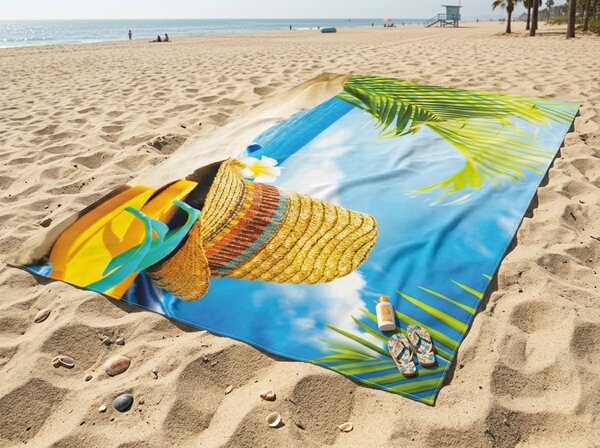 Hitrosušeča XXL plažna brisača SANDORA barvna 150 x 210 cm, 100% mikrotkanina