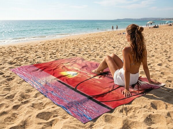 Hitrosušeča XXL plažna brisača SERENA barvna 150 x 210 cm, 100% mikrotkanina
