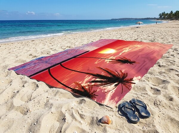 Hitrosušeča XXL plažna brisača SERENA barvna 150 x 210 cm, 100% mikrotkanina