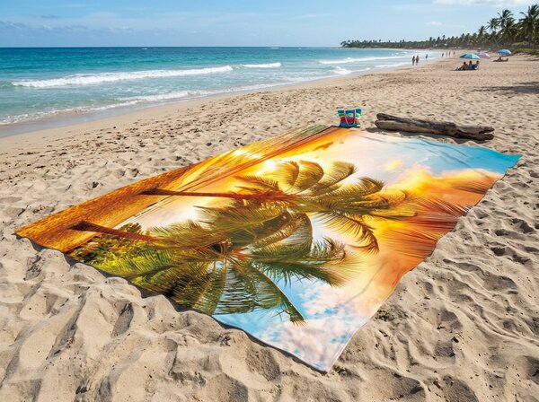 Hitrosušeča XXL plažna brisača SOLIVANA barvna 150 x 210 cm, 100% mikrotkanina