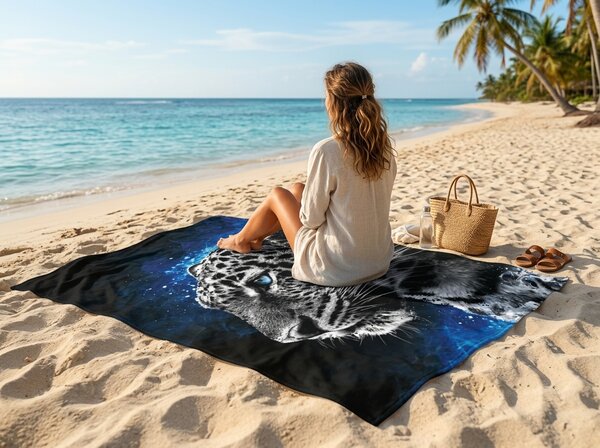 Hitro sušeča XXL plažna brisača LEORIX barvna 150 x 210 cm, 100% mikrotkanina