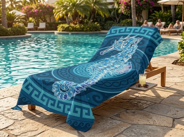 Hitrosušeča XXL plažna brisača HIPPORA modra 150 x 210 cm, 100% mikrotkanina