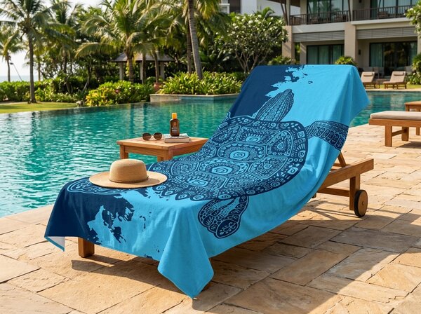 Hitro sušeča XXL plažna brisača OCEVA modra 150 x 210 cm, 100% mikrotkanina